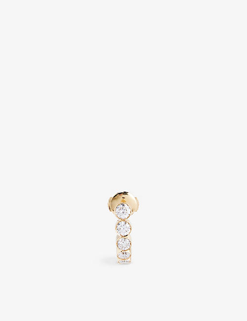 SOPHIE BILLE BRAHE: Boucle 18ct yellow-gold and 0.74ct diamond single hoop earring