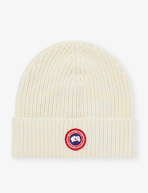 CANADA GOOSE: Arctic Disc brand-patch wool-knit beanie hat