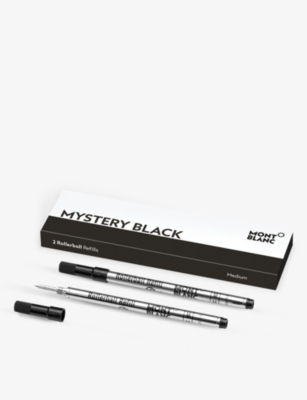 MONTBLANC: Mystery Black medium rollerball pen refills set of two