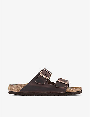 BIRKENSTOCK: Arizona two-strap leather sandals