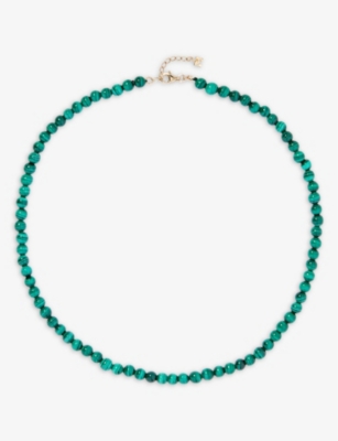 MATEO: 14ct yellow-gold and malachite beaded necklace