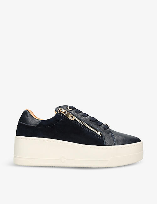 CARVELA: Connected Zip leather low-top trainers