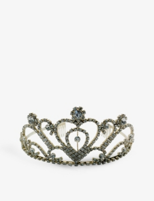 JENNIFER GIBSON JEWELLERY: Pre-loved crystal-embellished silver-tone metal tiara