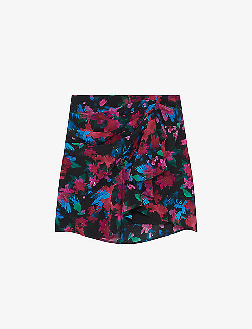 IRO: Melissa floral-print silk mini skirt