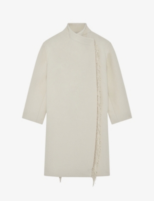 IRO: Roicy fringe-embellished wool-blend coat