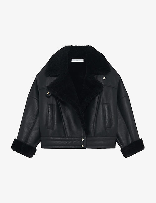 IRO: Octavi oversized sheepskin leather jacket