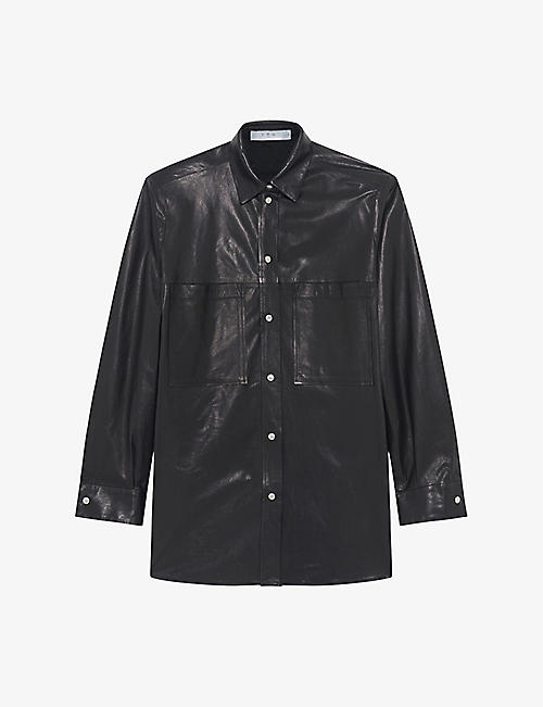 IRO: Alegre patch-pocket oversized leather shirt