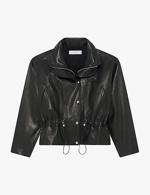 IRO: Serian drawstring-waist leather jacket