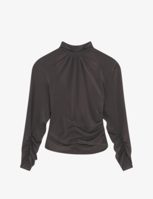 IRO: Gelisa high-neck V-back silk blouse