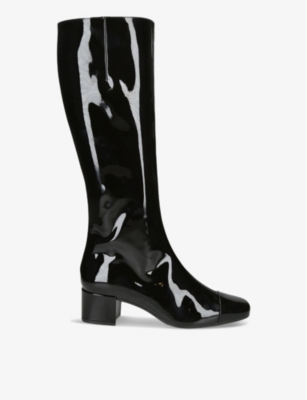 CAREL: Malaga patent-leather heeled knee-high boots