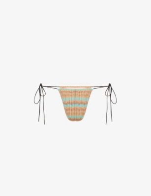 JADED LONDON Zigzag Side Tie Mid Rise Bikini Bottoms Selfridges