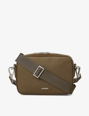 SANDRO: Logo-embellished leather cross-body bag