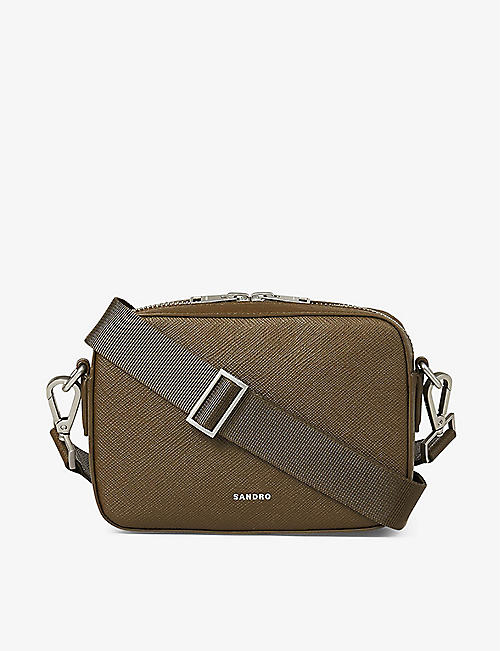 SANDRO: Logo-embellished leather cross-body bag