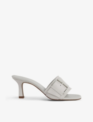 WHISTLES: Adella buckle-embellished heeled leather mules