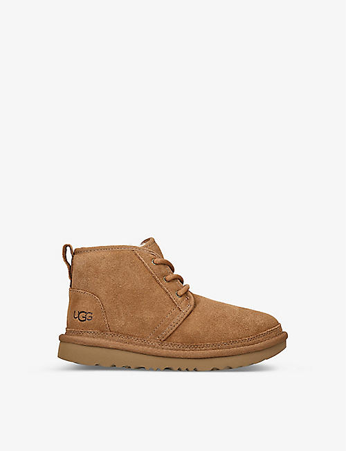 UGG: Neumel II logo-print suede and shearling ankle boots 6-9 years