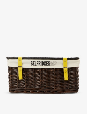 SELFRIDGES SELECTION: Logo-embroidered wicker hamper basket 45cm