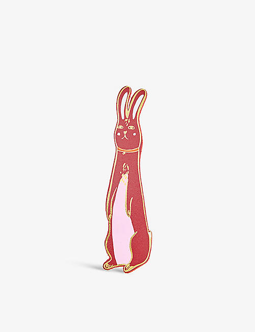 ARK COLOUR DESIGN: Bunny double-sided leather bookmark