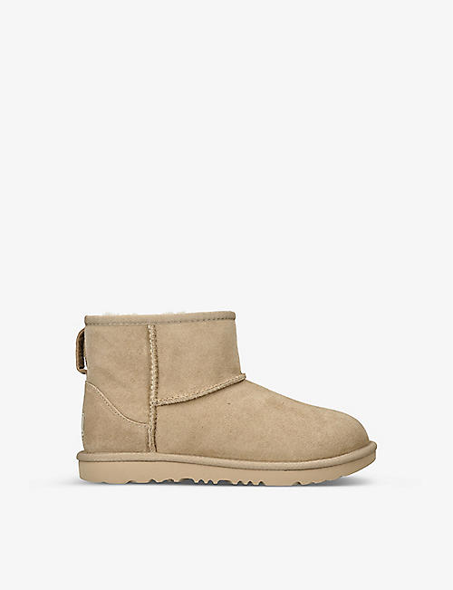 UGG: Classic Mini II suede and shearling ankle boots 7-9 years
