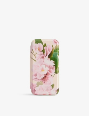 TED BAKER: Lirion floral-print mirrored iPhone 14 Pro phone case