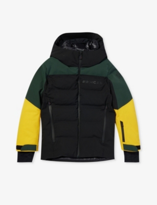 MONCLER: Grenoble Montmiral colour-block stretch-woven-down jacket 8-14 years