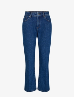 SOEUR: Francisco contrast-stitch straight-leg high-rise jeans