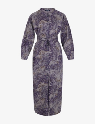 SOEUR: Veena floral-print tie-waist cotton midi dress