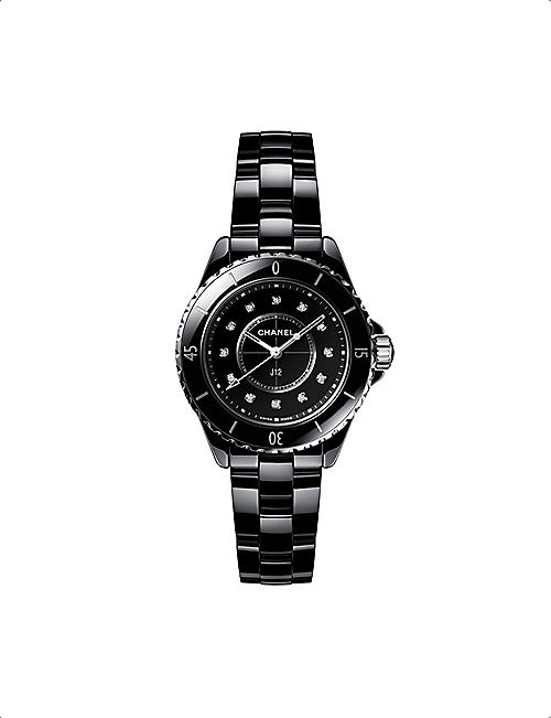 CHANEL: H5701 steel, ceramic, mother-of-pearl and 0.06ct diamond quartz watch