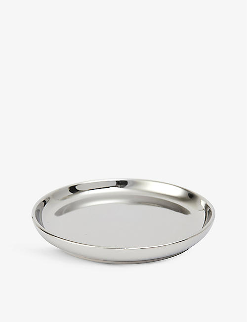 THE WHITE COMPANY: Signature stainless-steel candle and diffuser plate 8cm