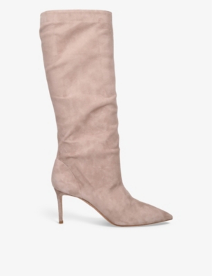 AQUAZZURA: Matignon 75 knee-high suede heeled boots
