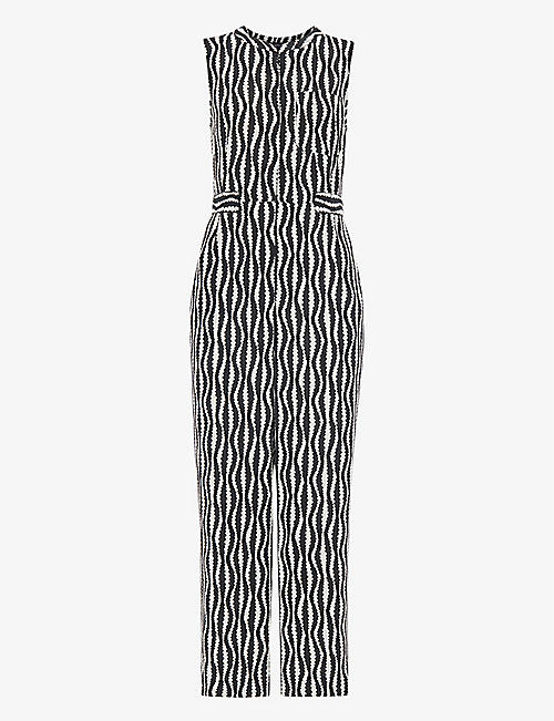 WHISTLES: Josie optical rope-pattern woven jumpsuit