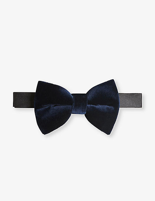 TED BAKER: Conneri tonal-stitch velvet bow-tie