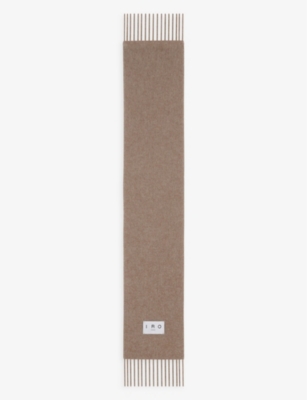 IRO: Logo-patch fringed-edges alpaca-blend scarf