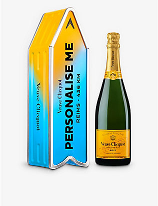 VEUVE CLICQUOT: Arrow Brut NV champagne with personalised tin 750ml