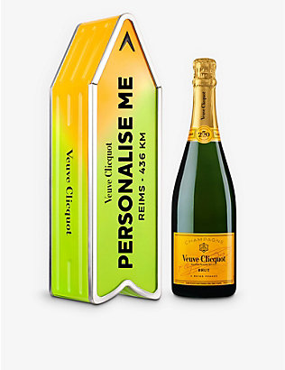 VEUVE CLICQUOT: Arrow Brut NV champagne with personalised tin 750ml