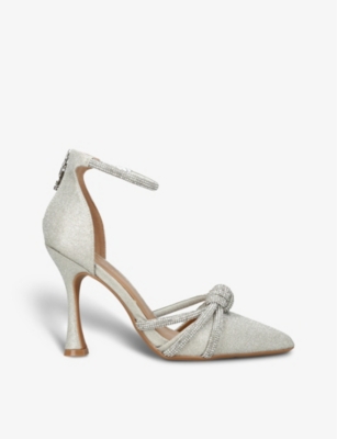 KG KURT GEIGER: Ava crystal-embellished glitter heeled sandals