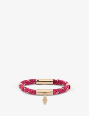 BVLGARI: Serpenti Forever 18ct yellow-gold plated brass and woven bracelet