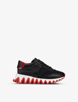 CHRISTIAN LOUBOUTIN: Mini Shark sculptural-sole leather low-top trainers 4-9 years