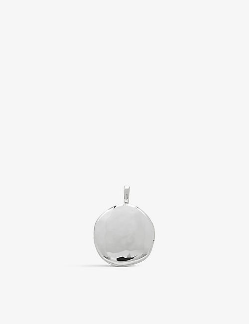 MONICA VINADER: Deia round pebbled recycled sterling-silver locket