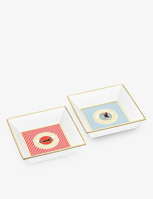 CARTIER: Cartier Characters porcelain trinket tray set of two