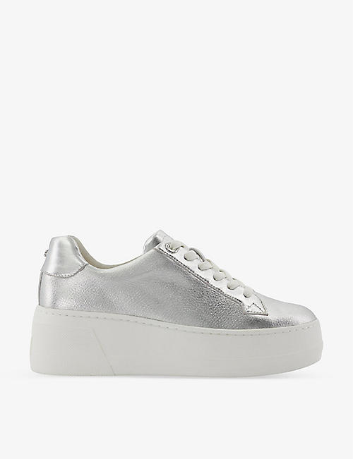 DUNE: Episode logo-embellished metallic-leather low-top trainers