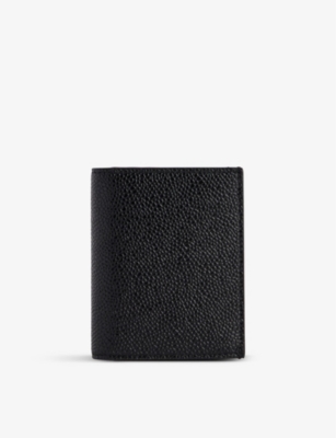 THOM BROWNE: Brand-motif brand-typography grained-leather card holder