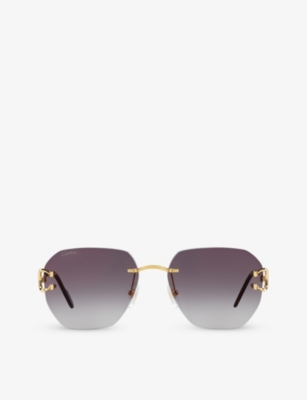 CARTIER: CT0394S square-frame metal sunglasses