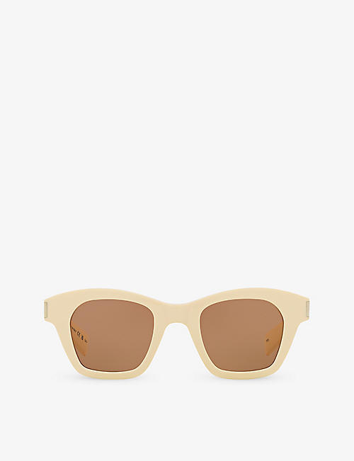 SAINT LAURENT: SL592 square-frame tortoiseshell acetate sunglasses