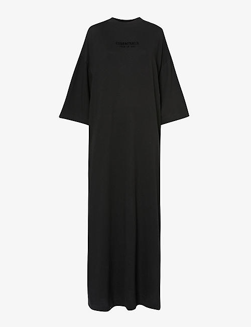 FEAR OF GOD ESSENTIALS: ESSENTIALS logo-print cotton-blend midi dress