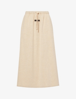 FEAR OF GOD ESSENTIALS: Brand-appliqué slip-pocket cotton-blend midi skirt