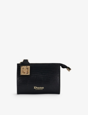 DUNE: Koined logo-print faux-leather card holder