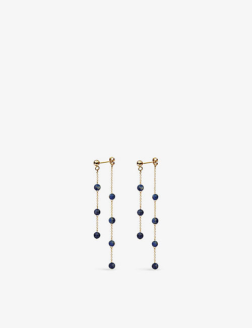 THE ALKEMISTRY: Blueberry 18ct yellow-gold and lapis lazuli drop earrings