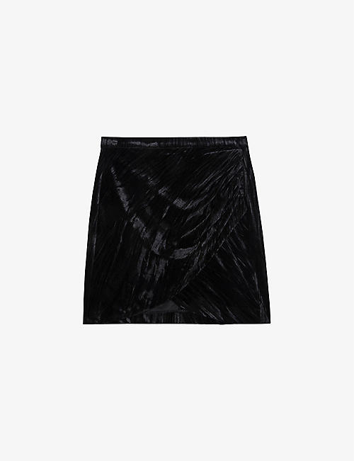 ZADIG&VOLTAIRE: Judelle tulip-hem stretch-velvet mini skirt