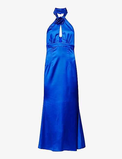 AMY LYNN: Flower-appliqué stretch-woven maxi dress