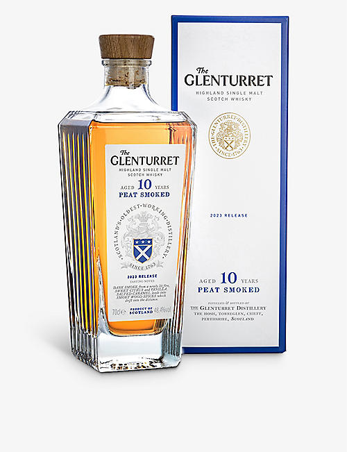 GLENTURRET: The Glenturret 10-year-old Peat Smoked 2023 single-malt Scotch whisky 700ml